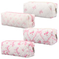 4Pcs Cute Bow Pencil Pouch Set | Zipper Case for School Travel Pencil Pouch Set Nixie 4