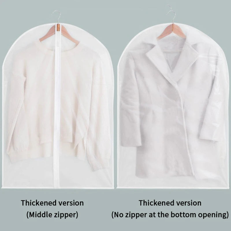 Transparent Hanging Garment Dust Cover Bag with Zipper Garment Dust Cover Nixie