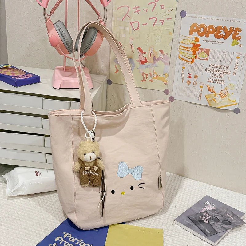 Nixie Cat Embroidery Tote Bag – Large Women's Shoulder Bag Women's Tote Bag Nixie