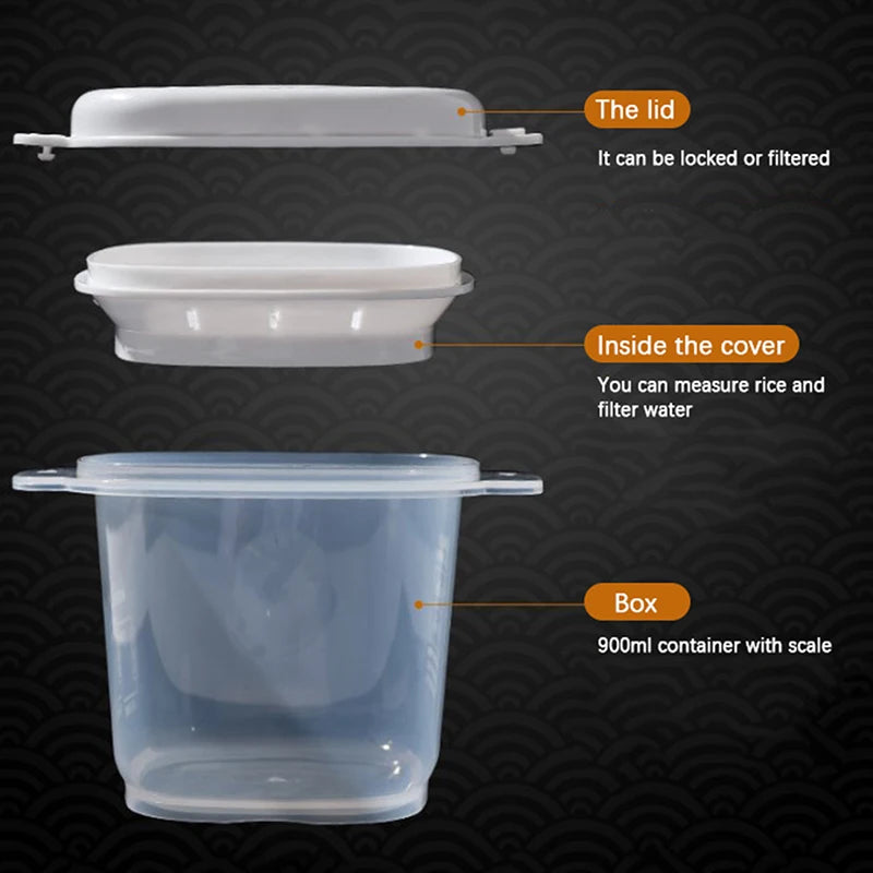 Microwave Rice Cooker Steamer Bento Lunch Box 900ml PP