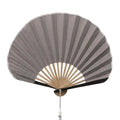 Japanese Folding Hand Fan – Cotton Linen & Bamboo, Retro Style Folding Hand Fan Nixie Grey