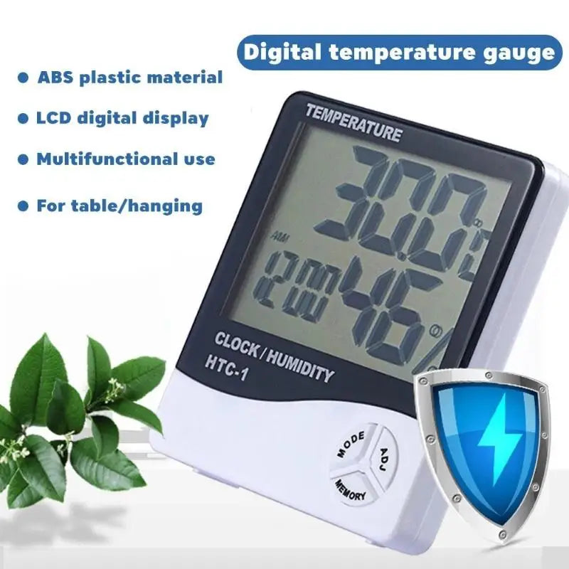 eelhoe LCD Digital Hygrometer Thermometer with Probe & Clock