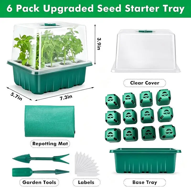 Seed Starter Tray Mini Greenhouse Kit with Humidity Dome Seed Starter Kit Nixie B