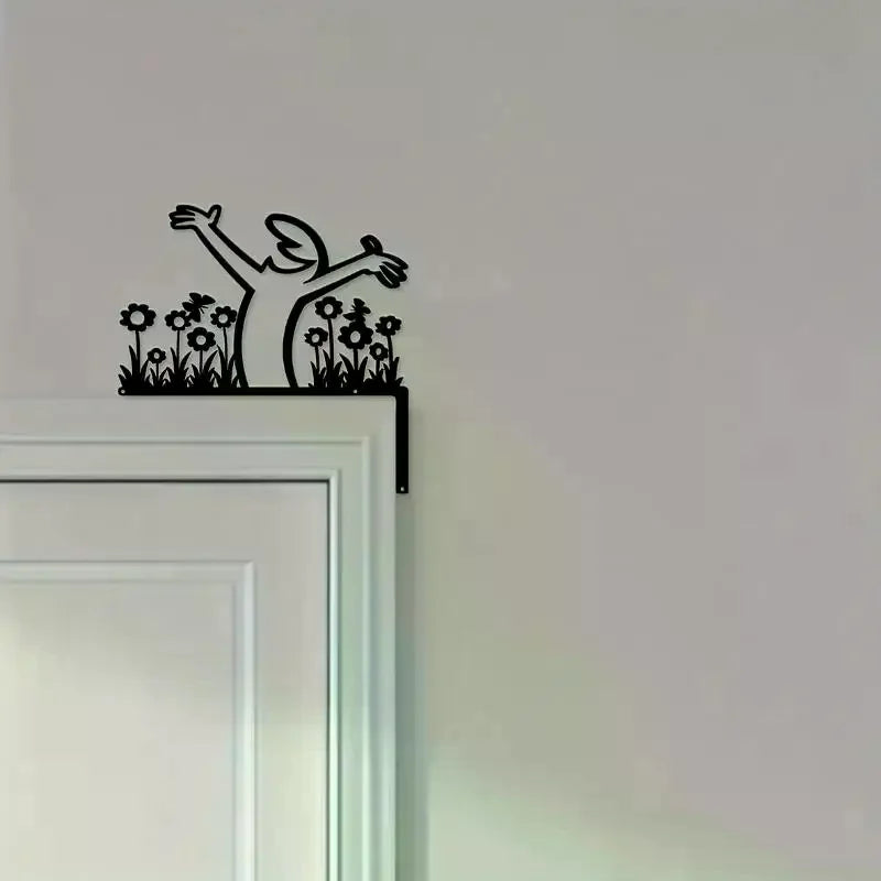Lucky Cat Wrought Iron Wall Decor Hanging Sign | Home Art Metal Wall Decor Nixie