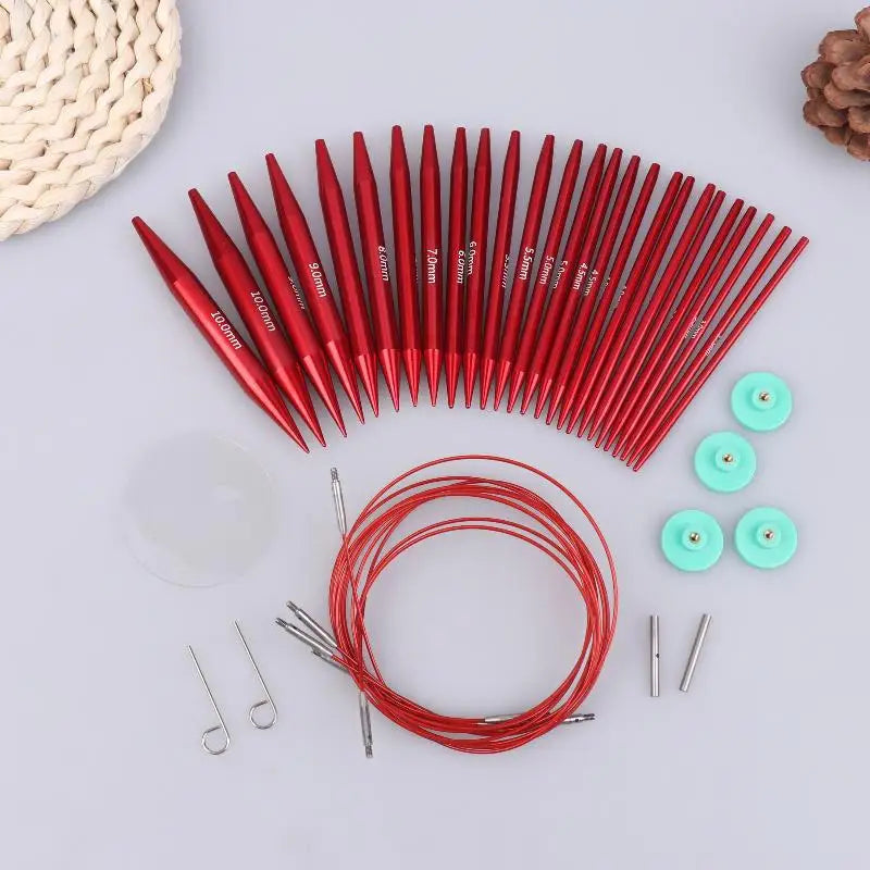 Crochet Hooks Kit with Detachable Circular Knitting Needles