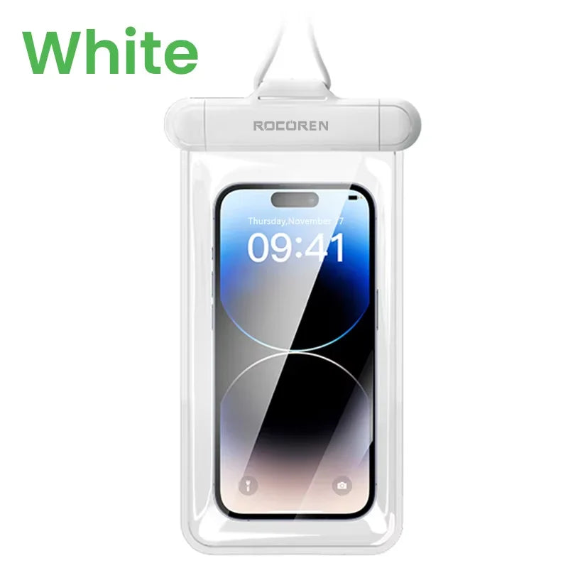 Rocoren Waterproof Phone Case Bag – Universal iPhone & Samsung Waterproof Phone Case Nixie White