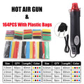 220V 300W Mini Hot Air Gun DIY Craft Tool with Stand Hot Air Gun Nixie Black 164Pcs