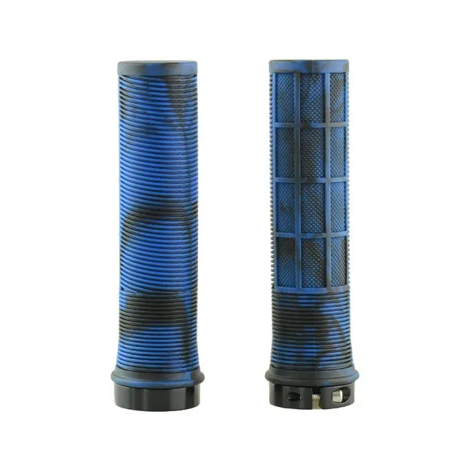 Lock-On MTB Bicycle Bar Grips – Anti-Slip TPR Bike Handles Bicycle Handlebar Grips Nixie Black-Blue