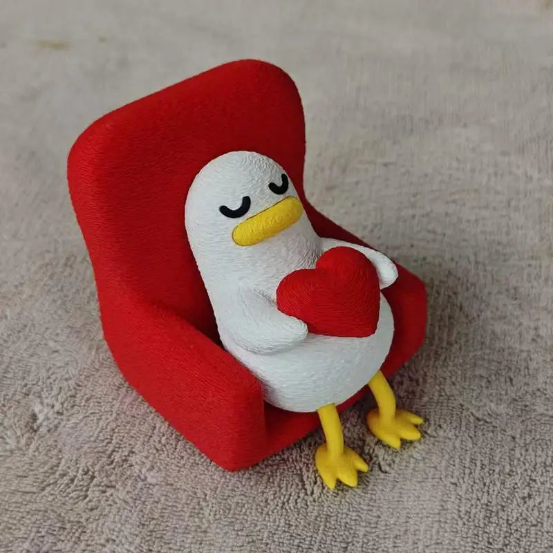 3D Printed Lazy Duck Figurine – Resin Desk Ornament & Gift Decorative Figurine Nixie