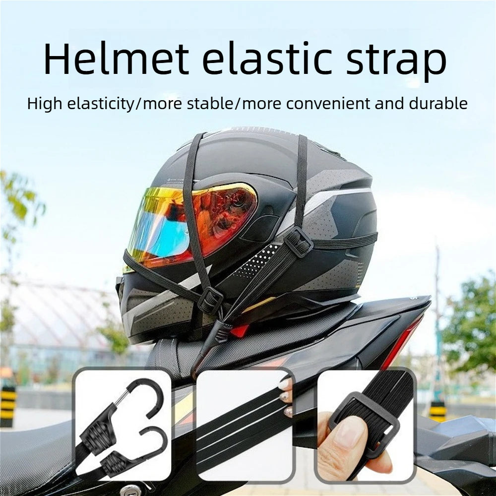 Motorcycle Helmet Elastic Cargo Net Strap with Safety Hooks Motorcycle Cargo Strap Nixie
