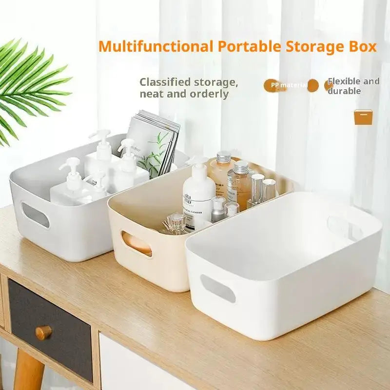 Stackable Plastic Storage Bins with Carry Handles | Organizer