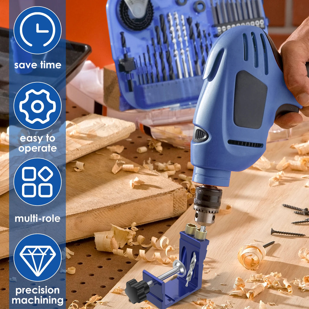 47-Pc Pocket Hole Jig Kit – 15° Angle Drill Guide for Woodworking Pocket Hole Jig Kit Nixie