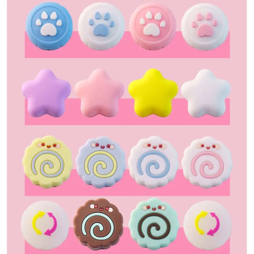 4Pcs Silicone Joystick Caps Cat Paw & Star for Tamagotchi Joystick Thumb Caps Nixie