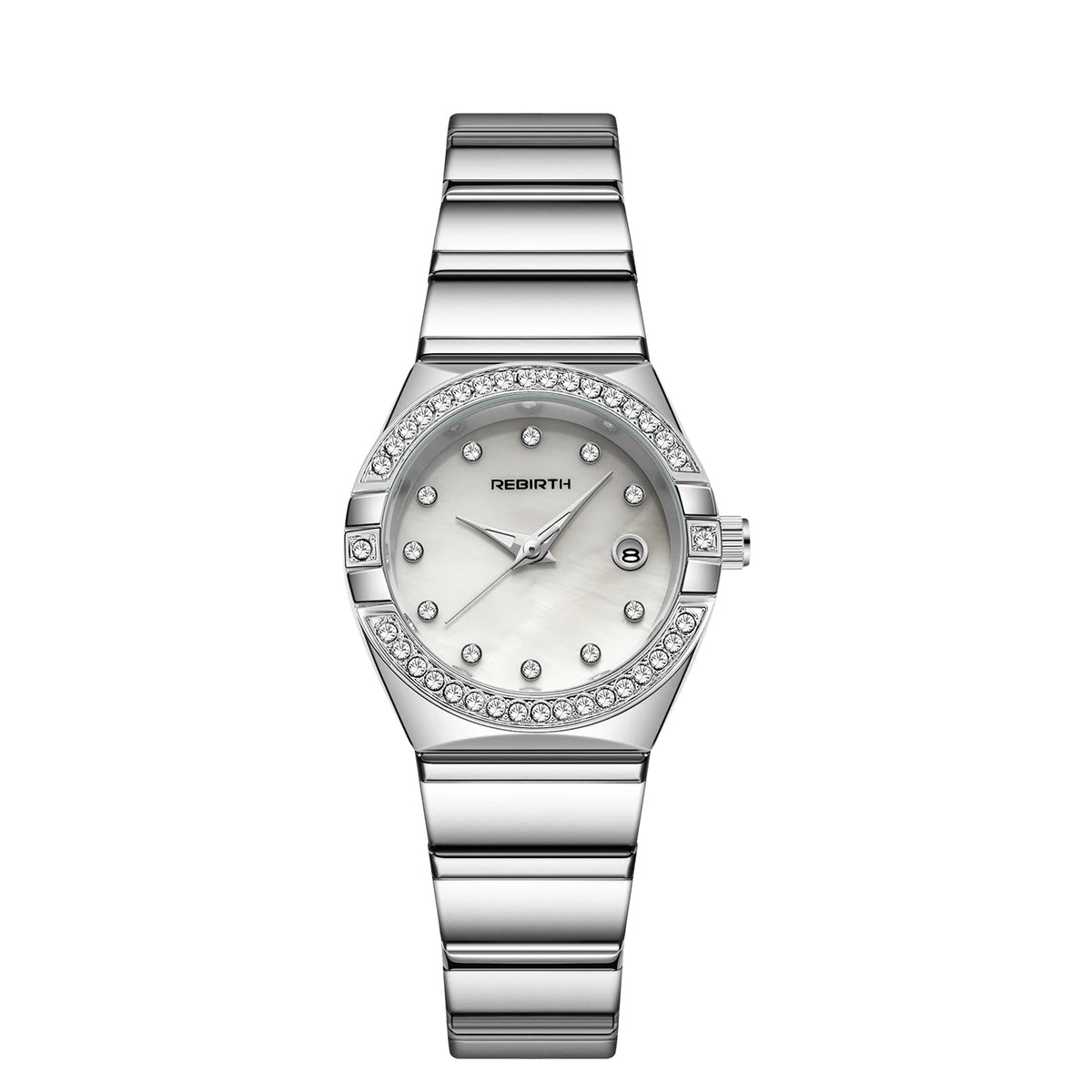 REBIRTH Luxury Women's Quartz Watch – Waterproof & Luminous Women's Quartz Watch Nixie Silver