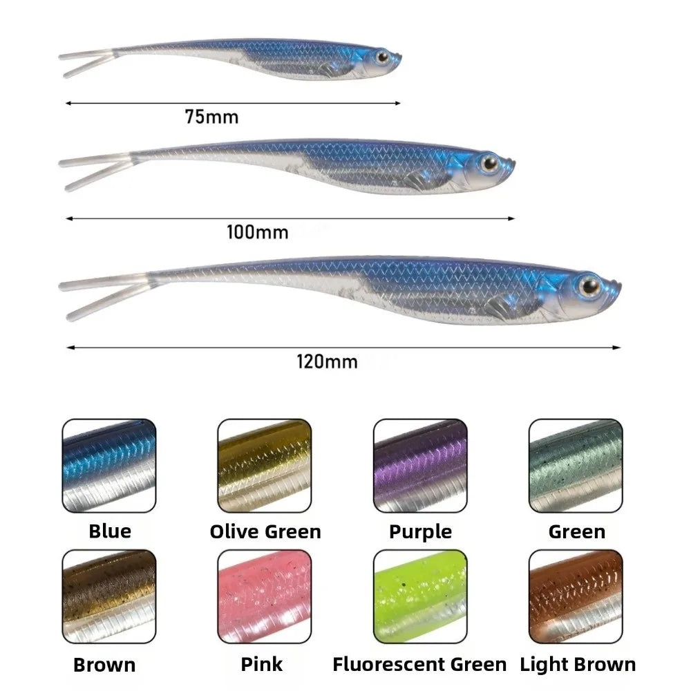 5-Pack Soft Silicone Fishing Lures 100mm – Swim Bait Set Soft Fishing Lure Nixie