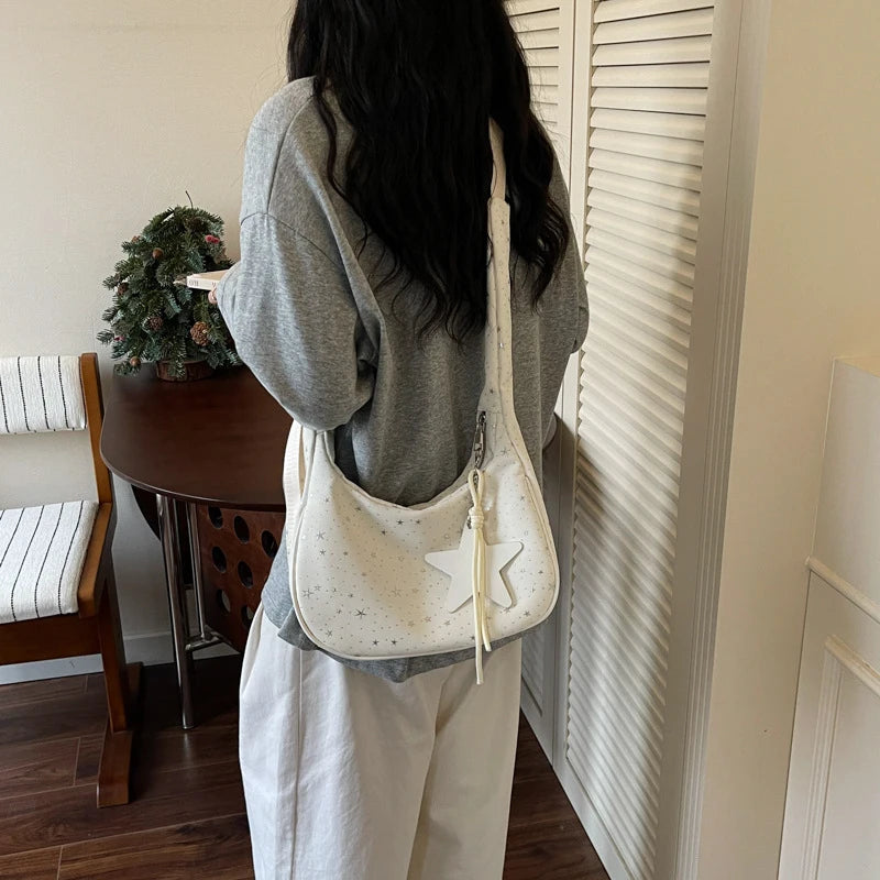 Pleated Tote Crossbody Bag – Women's Star Shoulder Handbag Crossbody Shoulder Bag Nixie