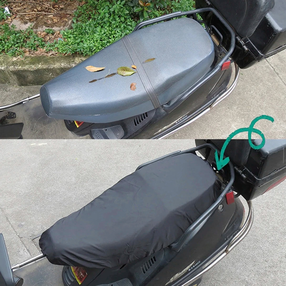 Waterproof PU Leather Motorcycle Seat Cover | UV & Dust Guard