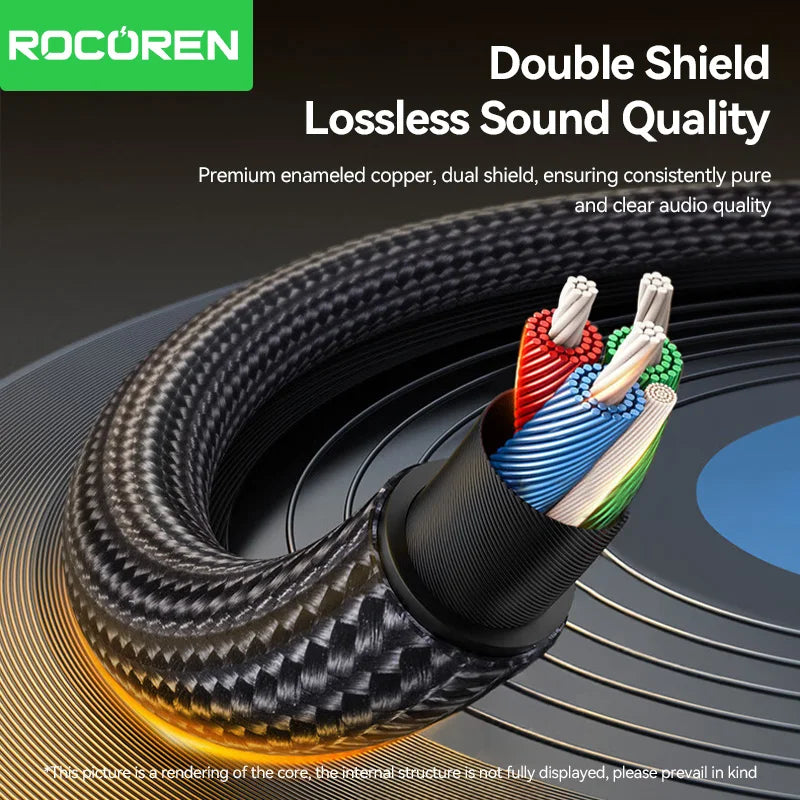 Rocoren 3.5mm Nylon Braided Aux Cable – Male to Male Audio Cord Audio Aux Cable Nixie