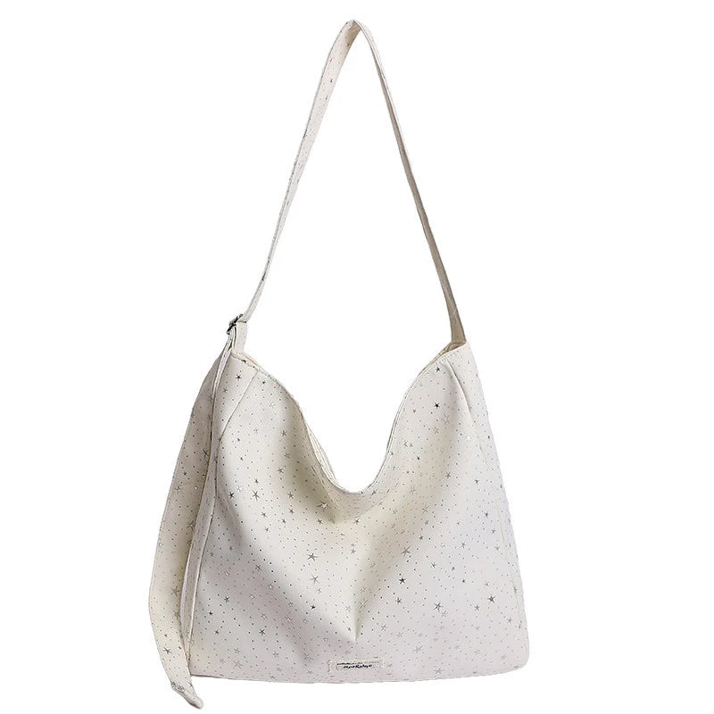 Korean Minimalist Star Canvas Tote Bag – Large Shoulder Bag Canvas Tote Bag Nixie