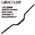 BUCKLOS MTB Handlebar 7075 Aluminum 720mm/800mm Riser Bar MTB Riser Handlebar Nixie 31.8-800mm-Rise 55mm