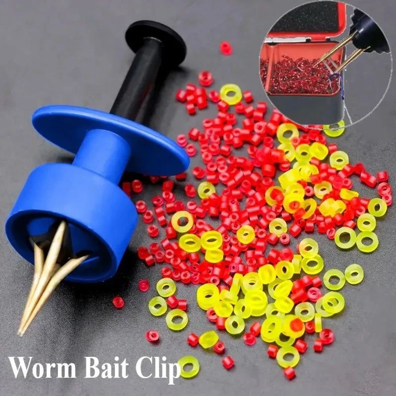 Fishing Bait Clip + 1000 Elastic Rubber Rings – Worm & Pellet Rig Fishing Bait Clip Nixie