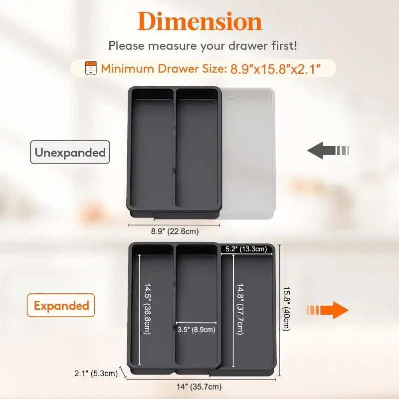 Expandable Cutlery Drawer Organizer Tray | Adjustable Kitchen Drawer Organizer Tray Nixie 1PC