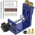 47-Pc Pocket Hole Jig Kit – 15° Angle Drill Guide for Woodworking Pocket Hole Jig Kit Nixie Blue