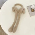 Rabbit Ear Muffs Soft Plush Winter Ear Warmers for Women Winter Ear Muffs Nixie Beige