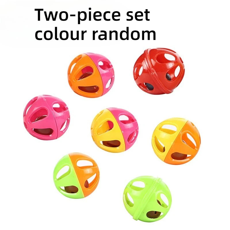 2pcs Two-Tone Jingle Bell Plastic Ball Cat Toy – Indoor & Out Cat Jingle Ball Toy Nixie 2pcs random