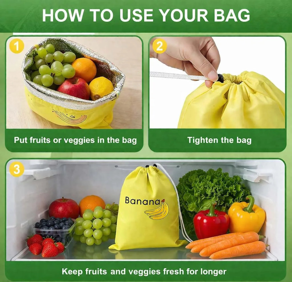 Reusable Eco-Friendly Produce Storage Bags | 1 or 3 Pack Produce Storage Bag Nixie