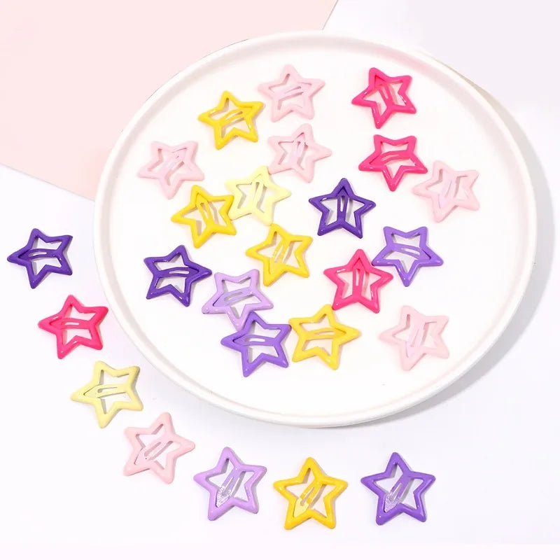 24/48pcs Star BB Hair Clips Set – Colorful Girls' Hairpins Girls Hair Clips Nixie