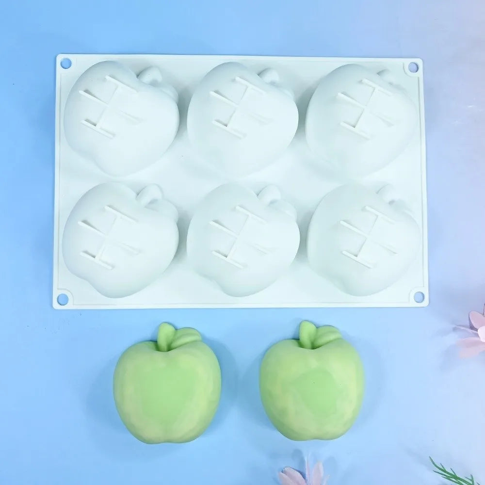 6-Cavity Green Apple Silicone Mold – Non-Stick Cake Baking Tool Silicone Cake Mold Nixie
