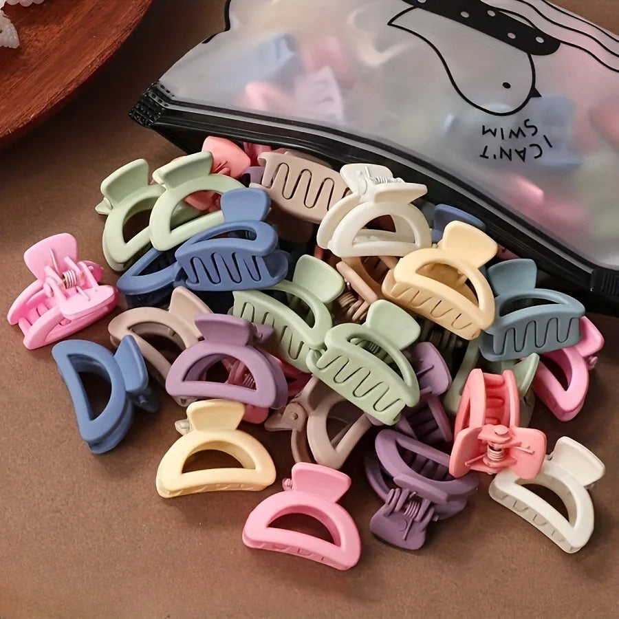 20-Piece Matte Hollow Hair Claw Clips – Candy Color Barrettes Hair Claw Clips Nixie Randomly -2 20pcs-Randomly color