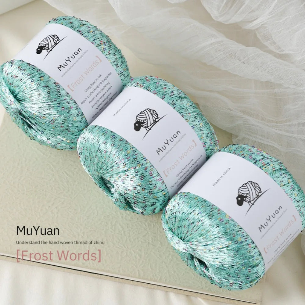 Nylon Sequin Crochet Thread 50g – DIY Woven Craft Yarn Sequin Craft Thread Nixie D