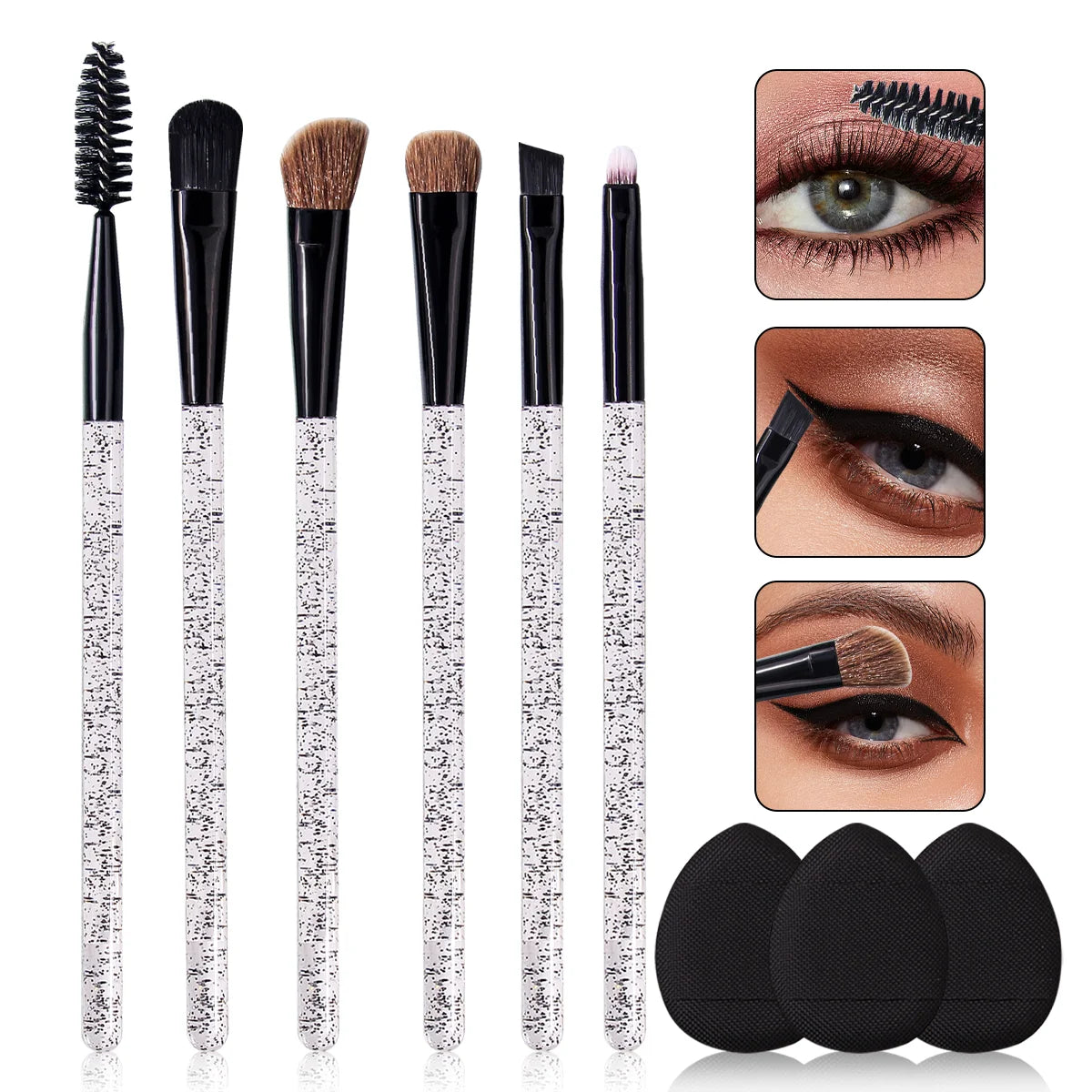 9-Piece Makeup Brush Set – Eye, Contour & Concealer Brushes Makeup Brush Set Nixie black
