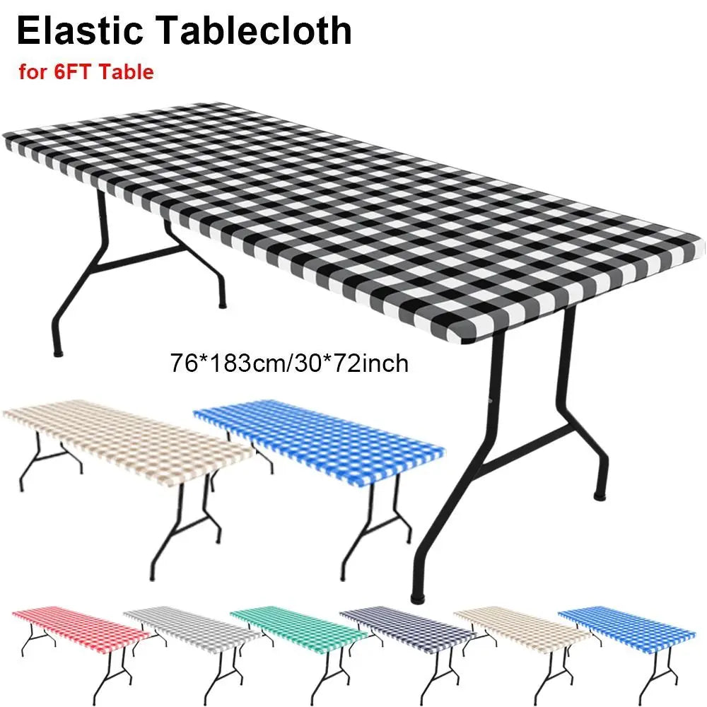 6FT Waterproof Spandex Stretch Tablecloth – Rectangle Table Cover