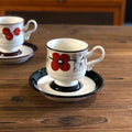 Medieval Style Porcelain Coffee Cup & Saucer Set | Luxury Tea Mug Cup & Saucer Set Nixie Small safflower 250ml