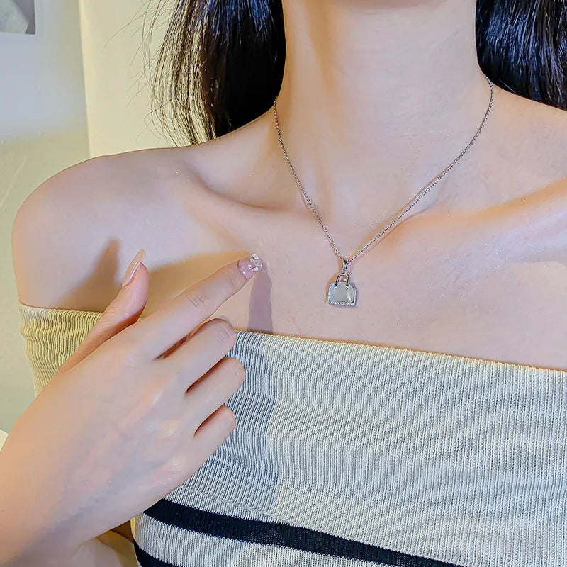 Cat's Eye Stone Pendant Necklace – Minimalist Silver Choker Pendant Necklace Nixie