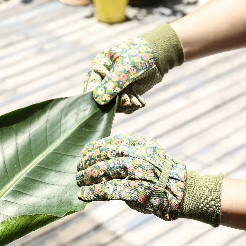 Thorn Proof Floral Gardening Gloves – Breathable Canvas Yard Work Gardening Gloves Nixie