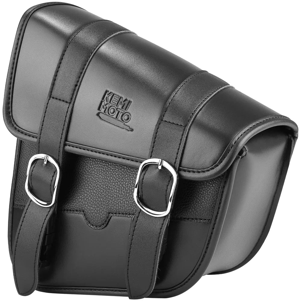 Retro Motorcycle Swingarm Saddlebag Left Side PU Leather Solo Bag Motorcycle Saddlebag Nixie KEMIMOTO