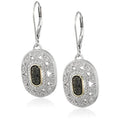 Crystal Drop Earrings – Black Round Zinc Alloy Classic Style Crystal Drop Earrings Nixie Steel color