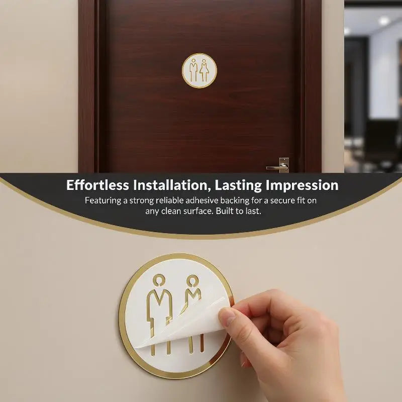 3D Acrylic Restroom Sign Self-Adhesive Men Women Bathroom Sticker Bathroom Door Sign Nixie