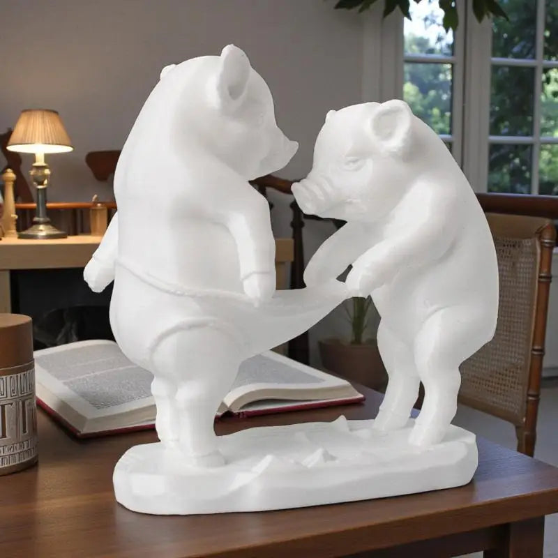 Cute Cartoon Pig Figurine – 3D Printed Matte Desk Ornament Decorative Figurine Nixie