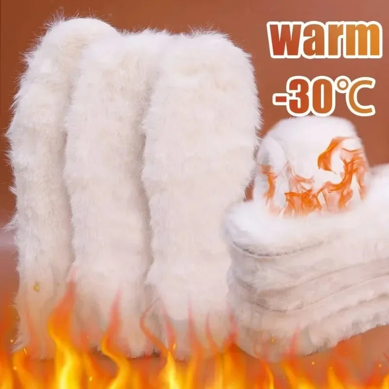 Sheepskin Wool Insoles – Warm Fluffy Fleece Shoe Pads for Winter