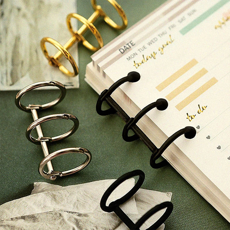 3-Ring Metal Loose-Leaf Binder Rings A5 A6 DIY Notebook Organizer Loose-Leaf Binder Rings Nixie