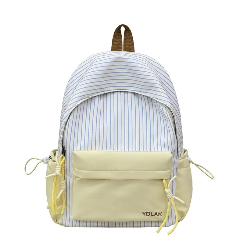 Korean Striped Polka Dot Nylon Backpack for Women | Nixie Women's Backpack Nixie