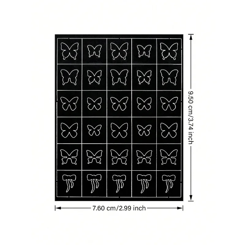 Hollow Out Nail Art Stencil Stickers – 6 Shapes Heart Star Butterfly Nail Art Stencils Nixie