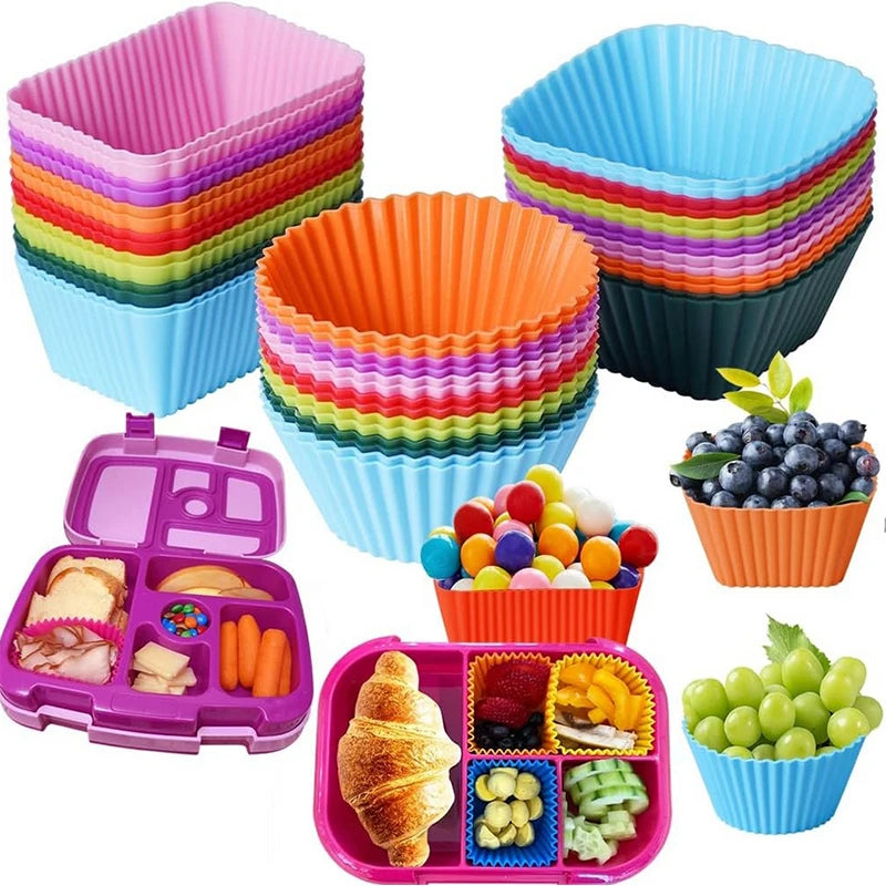 Silicone Bento Box Dividers & Cupcake Liners – 3/4 PCS Silicone Bento Dividers Nixie