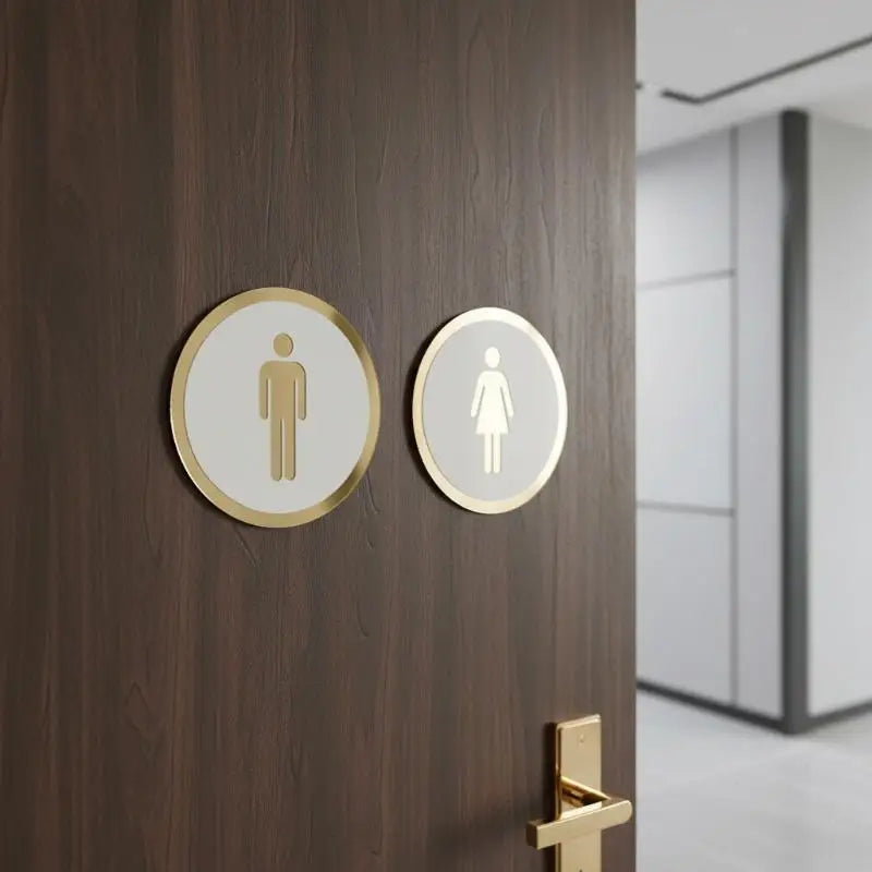 3D Acrylic Restroom Sign Self-Adhesive Men Women Bathroom Sticker Bathroom Door Sign Nixie