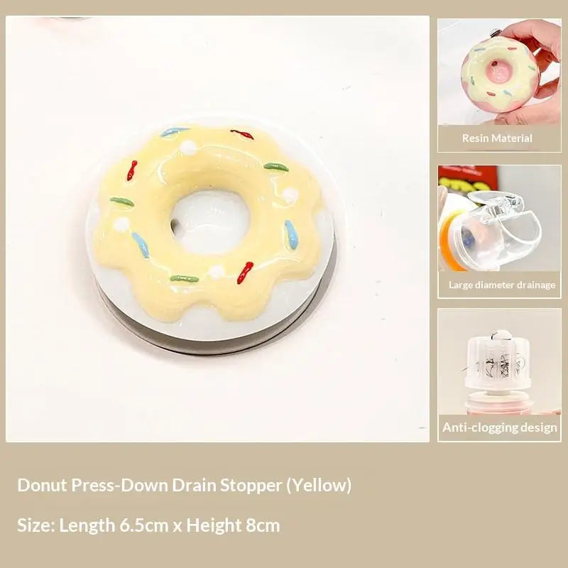 Ceramic Donut Sink Drain Stopper – Anti-Clog Bathroom Decor Sink Drain Stopper Nixie A3